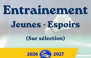 Entrainement - Jeunes - Espoirs (Sur sélection)